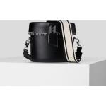 Dámské Elegantní kabelky Karl Lagerfeld v černé barvě v lakovaném stylu z hladké kůže 
