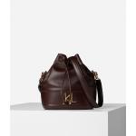Dámské Kožené kabelky Karl Lagerfeld v hnědé barvě z hladké kůže 