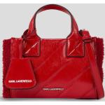 Dámské Luxusní kabelky Karl Lagerfeld v červené barvě prošívané z kůže 