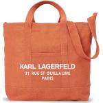 Dámské Tašky přes rameno Karl Lagerfeld v oranžové barvě z plátěného materiálu 