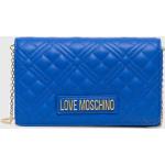 Dámské Designer Luxusní kabelky Moschino Love Moschino v modré barvě prošívané z polyuretanu s vnitřním organizérem 