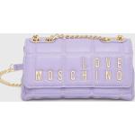 Dámské Designer Luxusní kabelky Moschino Love Moschino ve fialové barvě z polyuretanu s vnitřním organizérem 