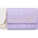 Dámské Designer Luxusní kabelky Moschino Love Moschino ve fialové barvě z polyuretanu s odnímatelným popruhem 