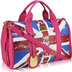 Kabelka LS00148F- Pink Union Jack Barrel Bag With Long Strap