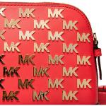 Dámské Designer Messenger tašky přes rameno Michael Kors Jet Set v červené barvě z koženky veganské 