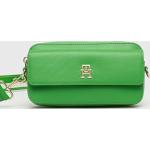 Dámské Luxusní kabelky Tommy Hilfiger v zelené barvě z polyuretanu s vnitřním organizérem 