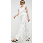 Dámské Designer Legíny Calvin Klein v bílé barvě z viskózy ve velikosti 10 XL s vysokým pasem 