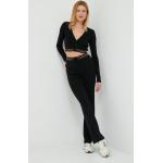 Dámské Designer Legíny Calvin Klein Jeans v černé barvě z lyocellu ve velikosti L s vysokým pasem 