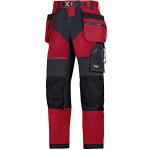 Pánské Pracovní kalhoty Snickers Workwear FlexiWork v červené barvě ve velikosti S 