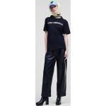 Dámské Kožené kalhoty Karl Lagerfeld v černé barvě z jehněčí kůže s vysokým pasem 