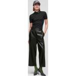Dámské Kožené kalhoty Karl Lagerfeld v černé barvě v ležérním stylu z polyuretanu s vysokým pasem veganské 