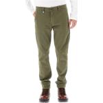 Pánské BIO Plátěné kalhoty La Martina v zelené barvě slim fit z plátěného materiálu ve velikosti 9 XL 