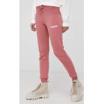 Kalhoty Napapijri dámské, růžová barva, hladké