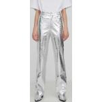 Dámské Legíny ve stříbrné barvě z polyesteru ve velikosti 10 XL s vysokým pasem 