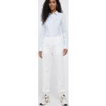 Dámské Chinos United Colors of Benetton v bílé barvě z bavlny s vysokým pasem 