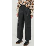 Dámské Kožené kalhoty United Colors of Benetton v černé barvě z koženky ve velikosti 9 XL s vysokým pasem 