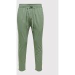 Pánské Plátěné kalhoty Only & Sons v zelené barvě regular ve velikosti M ve slevě 