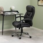Kancelářské židle Actona Company v černé barvě z koženky s kolečky ve slevě 