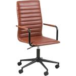 Kancelářské židle v hnědé barvě v moderním stylu s kolečky 