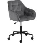 Kancelářské židle ve světle šedivé barvě v moderním stylu ze sametu s nastavitelnou výškou lakované 