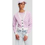 Dámské BIO Propínací svetry Karl Lagerfeld ve fialové barvě v moderním stylu ve velikosti M 