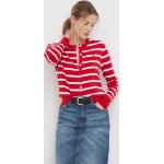 Dámské Designer Propínací svetry Polo Ralph Lauren v červené barvě z bavlny ve velikosti M ve slevě 