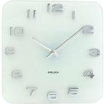Designové hodiny Karlsson v bílé barvě v lakovaném stylu z kovu 