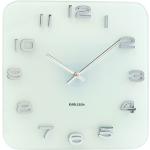 Nástěnné hodiny Karlsson v bílé barvě v lakovaném stylu ze skla 