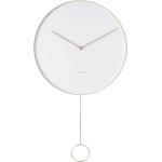 Nástěnné hodiny Karlsson v bílé barvě v elegantním stylu z ocele - Black Friday slevy 