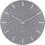 Nástěnné hodiny Karlsson v šedé barvě v elegantním stylu z ocele ve slevě 