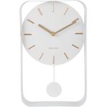 Nástěnné hodiny Karlsson v bílé barvě v elegantním stylu z ocele ve slevě 