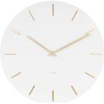 Nástěnné hodiny Karlsson v bílé barvě v minimalistickém stylu z kovu 