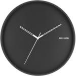 Nástěnné hodiny Karlsson v černé barvě z kovu ve slevě 