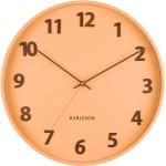 Nástěnné hodiny Karlsson v oranžové barvě v moderním stylu ze dřeva ve slevě 