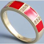 Dámské Prsteny se zirkonem v červené barvě v elegantním stylu z mědi ručně vyráběné vánoční 