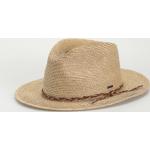 Pánské Fedora klobouky Brixton v hnědé barvě v kovbojském stylu ze slámy ve velikosti S 