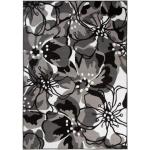 Moderní koberce v černé barvě v moderním stylu s květinovým vzorem z polypropylenu 