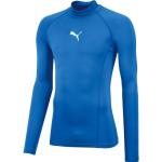 Pánská  Fitness trička Puma Liga v modré barvě s dlouhým rukávem ve slevě 