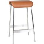 Koňakově hnědá koženková barová židle Hübsch Avenue 75 cm