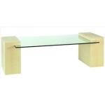 Konferenční stolek DUO Varianta: Čiré sklo, Odstín trend: B1 přírodní