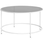 Konferenční stolky v šedé barvě v minimalistickém stylu ze skla kulaté 
