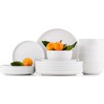 Sady talířů v bílé barvě v elegantním stylu pro 6 osob 18 ks v balení sety s průměrem 27 cm 