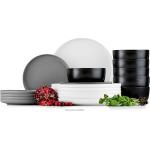 Sady talířů v šedé barvě v elegantním stylu pro 6 osob 18 ks v balení sety s průměrem 27 cm 
