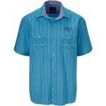Pánské Košile Babista v tyrkysové barvě s pruhovaným vzorem s kent límcem na léto udržitelná móda 
