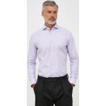 Pánské Košile Boss ve fialové barvě z bavlny 