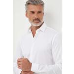 Pánské Designer Slim fit košile Calvin Klein v bílé barvě z bavlny strečové ve slevě 