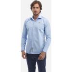 Pánské Slim fit košile La Martina v modré barvě v elegantním stylu z popelínu ve velikosti 3 XL s dlouhým rukávem plus size 