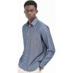 Pánské Slim fit košile MANUEL RITZPIPO v modré barvě v ležérním stylu z bavlny s dlouhým rukávem 