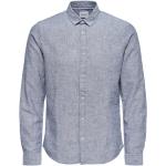 Pánské Slim fit košile Only & Sons v modré barvě v ležérním stylu ve velikosti S ve slevě 