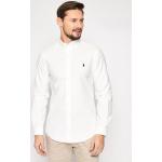 Pánské Designer Slim fit košile Polo Ralph Lauren v bílé barvě v ležérním stylu ve velikosti XXL ve slevě plus size 